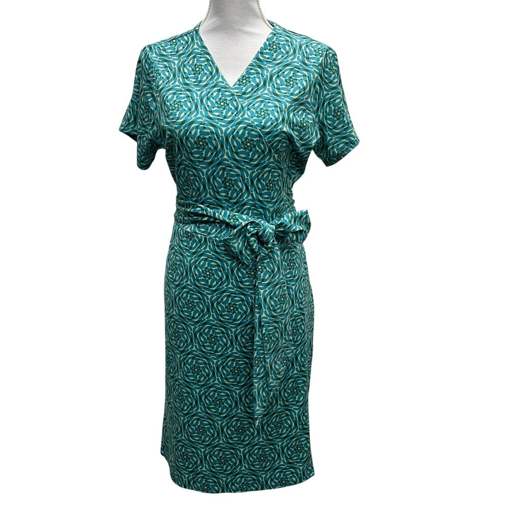 Lesley Evers Kaleidoscope Print True Wrap Dress Size XL - Picture 2 of 11